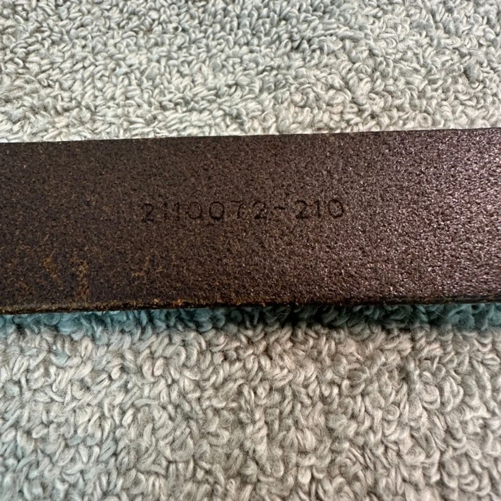 Polo Ralph Lauren Mens Dark Brown Genuine Leather Belt Brass Buckle 2110072-210